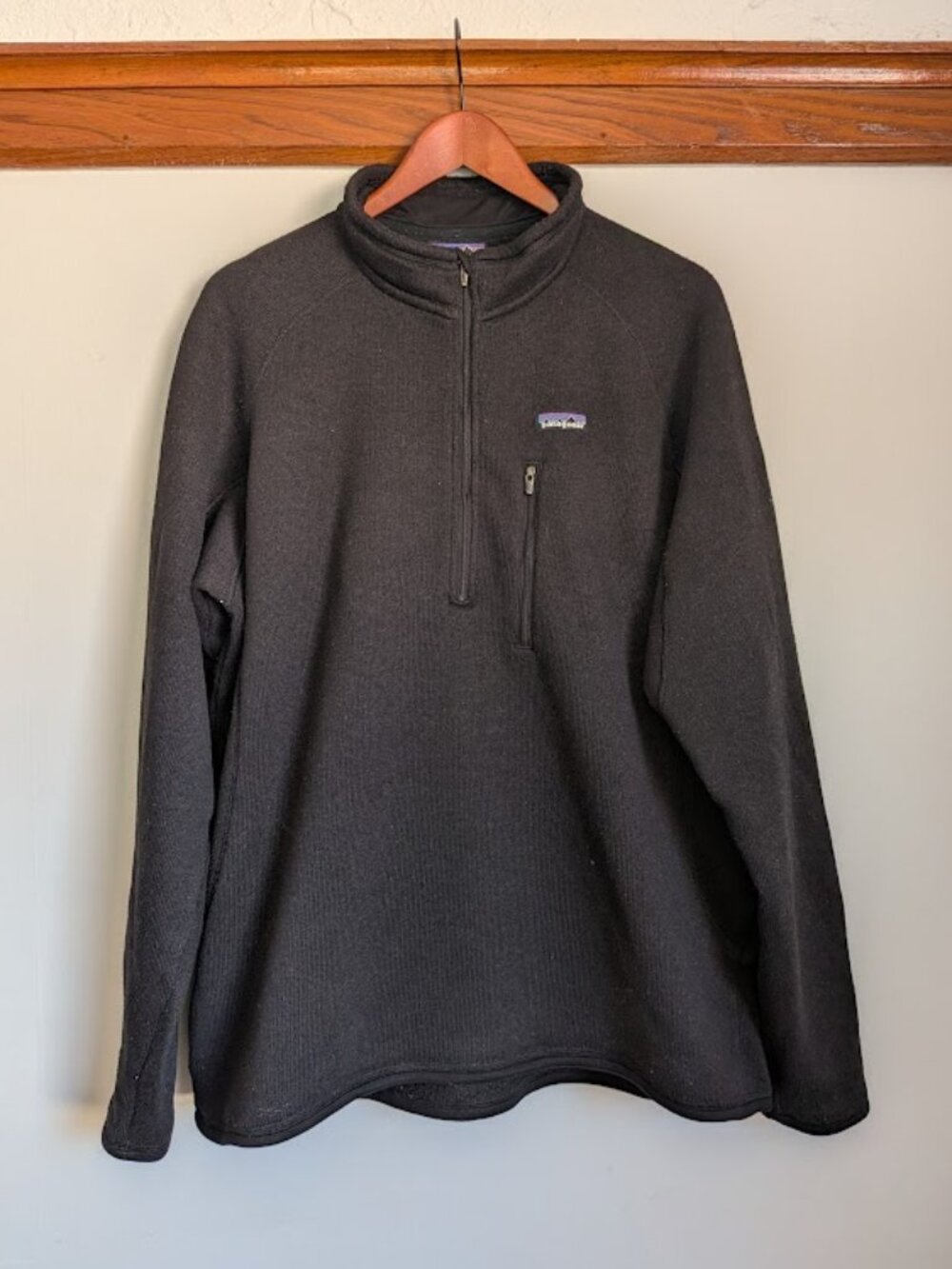 Patagonia Better Sweater 1/4 Zip Fleece Pullover Mens XL Black 25521FA11 Outdoor